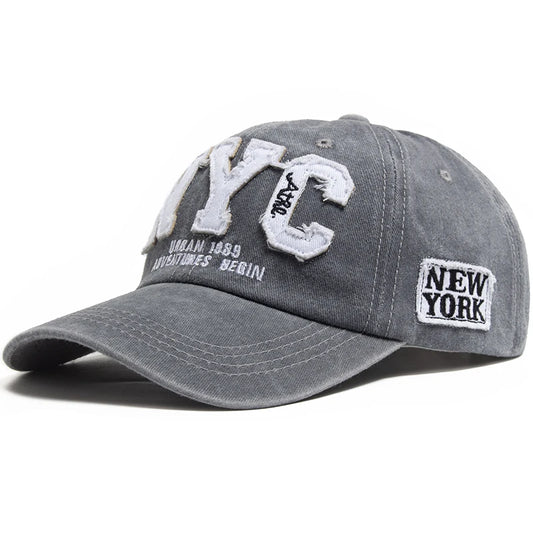 Boné Vintage NYC Unissex – Algodão Lavado, Ajustável e Estilo Casual