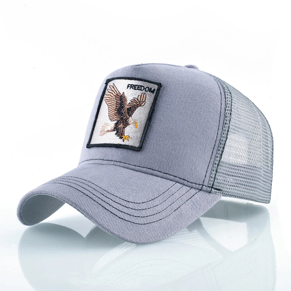 Boné Trucker Unissex com Patch Bordado – Estilo Casual, Respirável e Ajustável