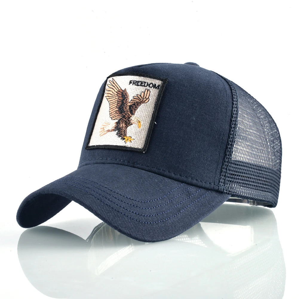 Boné Trucker Unissex com Patch Bordado – Estilo Casual, Respirável e Ajustável