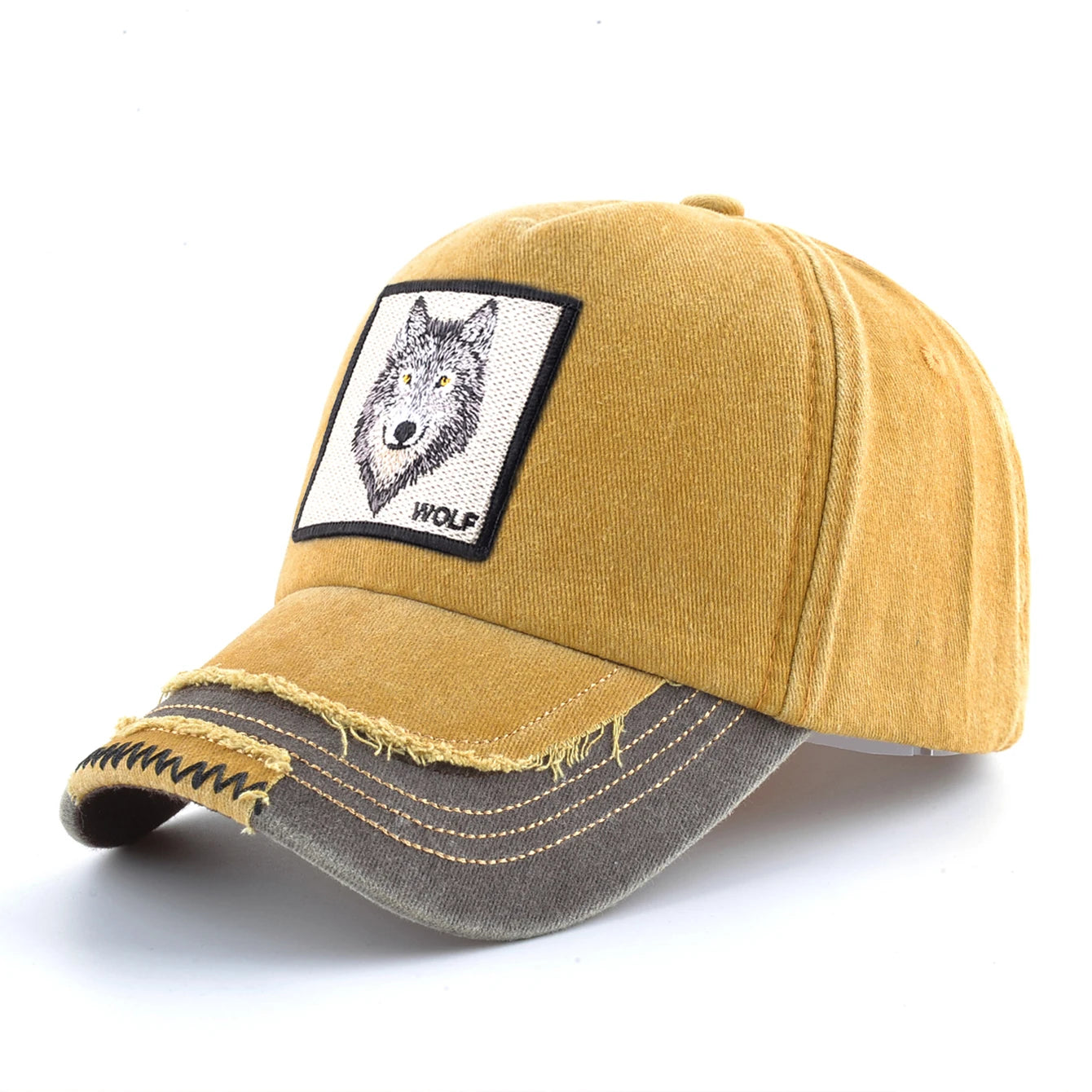 Boné Vintage Wolf Unissex – Algodão Lavado, Bordado Premium e Ajustável