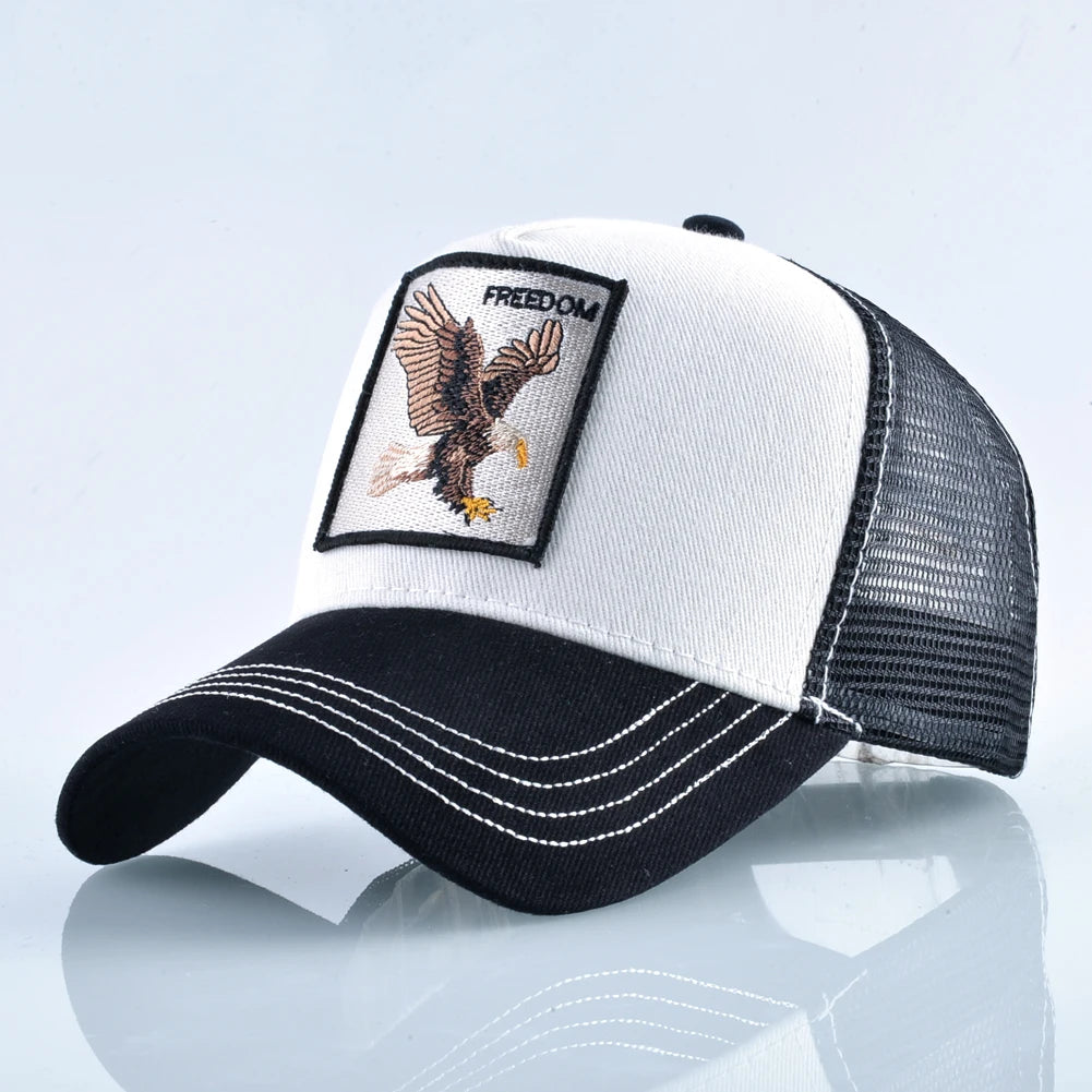 Boné Trucker Unissex com Patch Bordado – Estilo Casual, Respirável e Ajustável