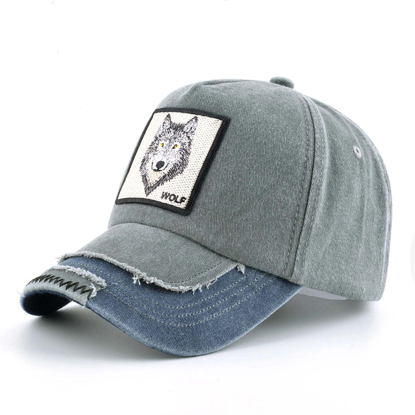Boné Vintage Wolf Unissex – Algodão Lavado, Bordado Premium e Ajustável