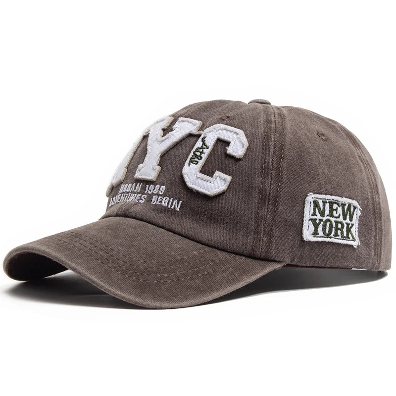 Boné Vintage NYC Unissex – Algodão Lavado, Ajustável e Estilo Casual