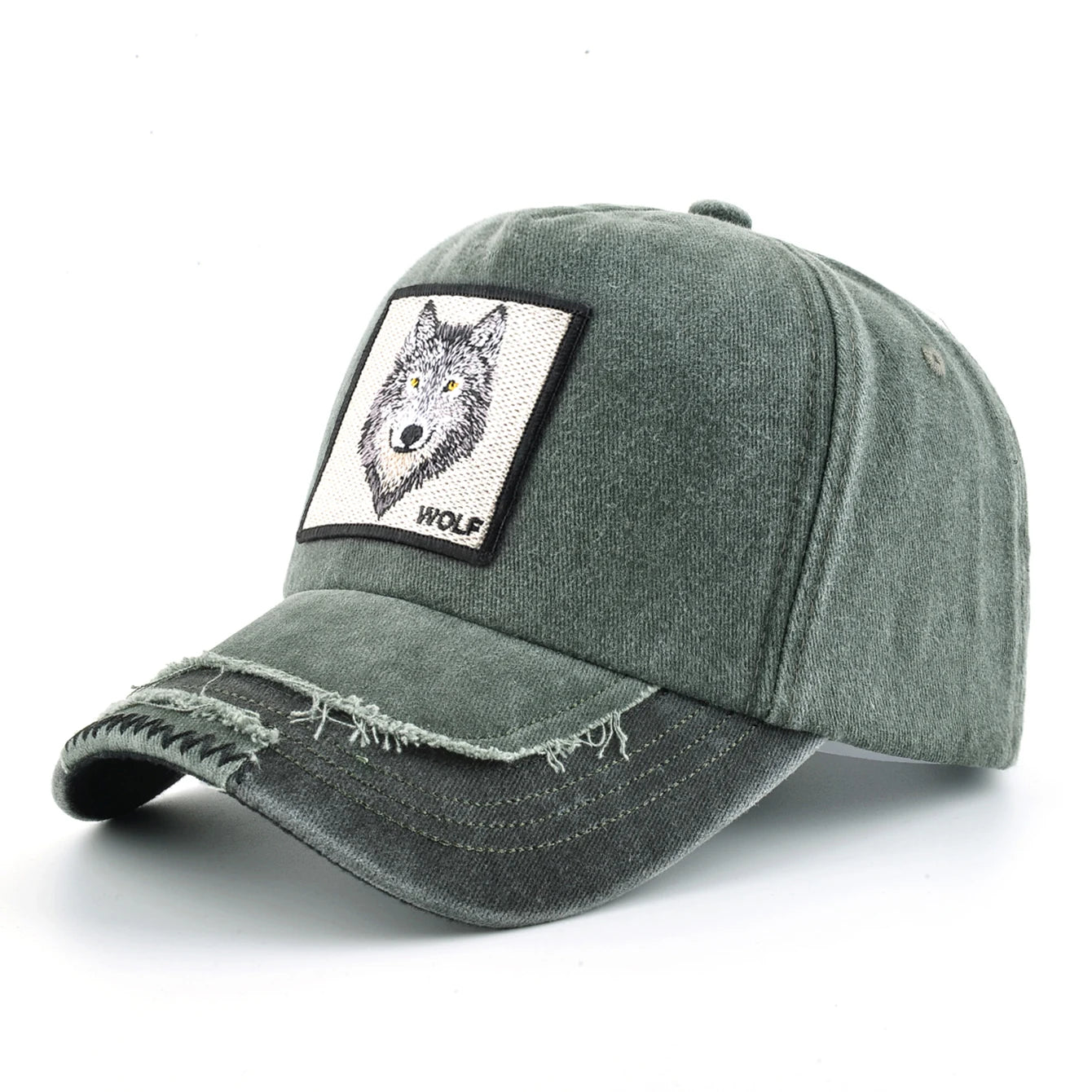 Boné Vintage Wolf Unissex – Algodão Lavado, Bordado Premium e Ajustável